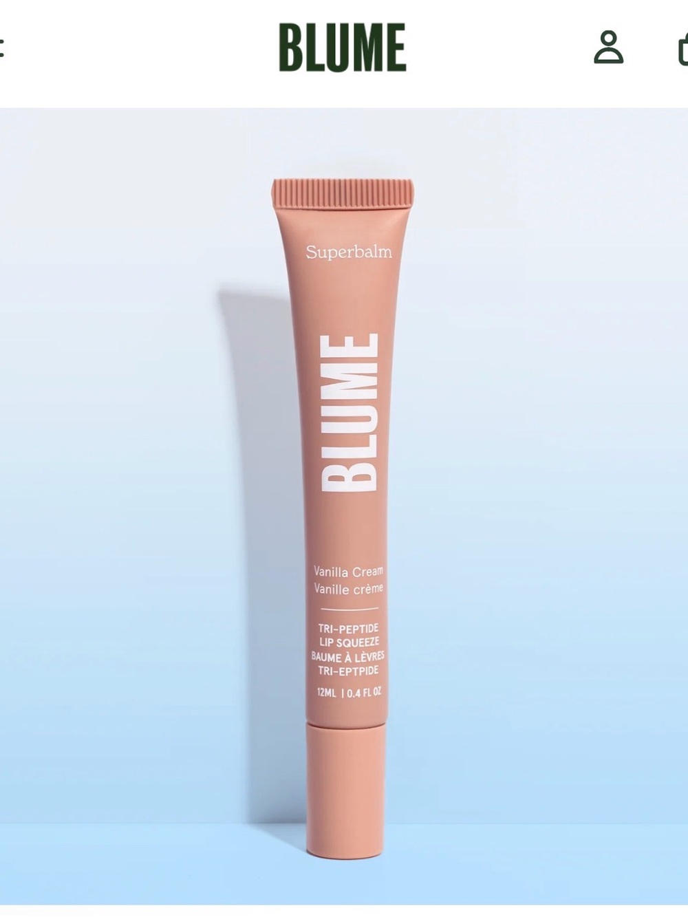 Blume Superbalm Tri-Peptide Lip Squeeze — Vanilla Cream